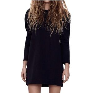 ZARA Mini Sweater Pullover Puff Long Sleeve Dress